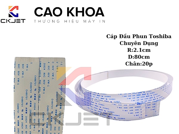 Cáp Đầu Phun Toshiba (D 80cm, R 2.1cm, Chân 20P) Cho Máy In 1